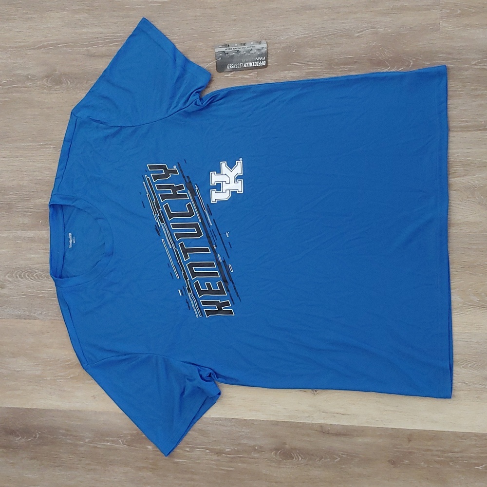 NWT Captivating Apparel Kentucky Wildcats 100% Polyester Shirt Blue Size XL
